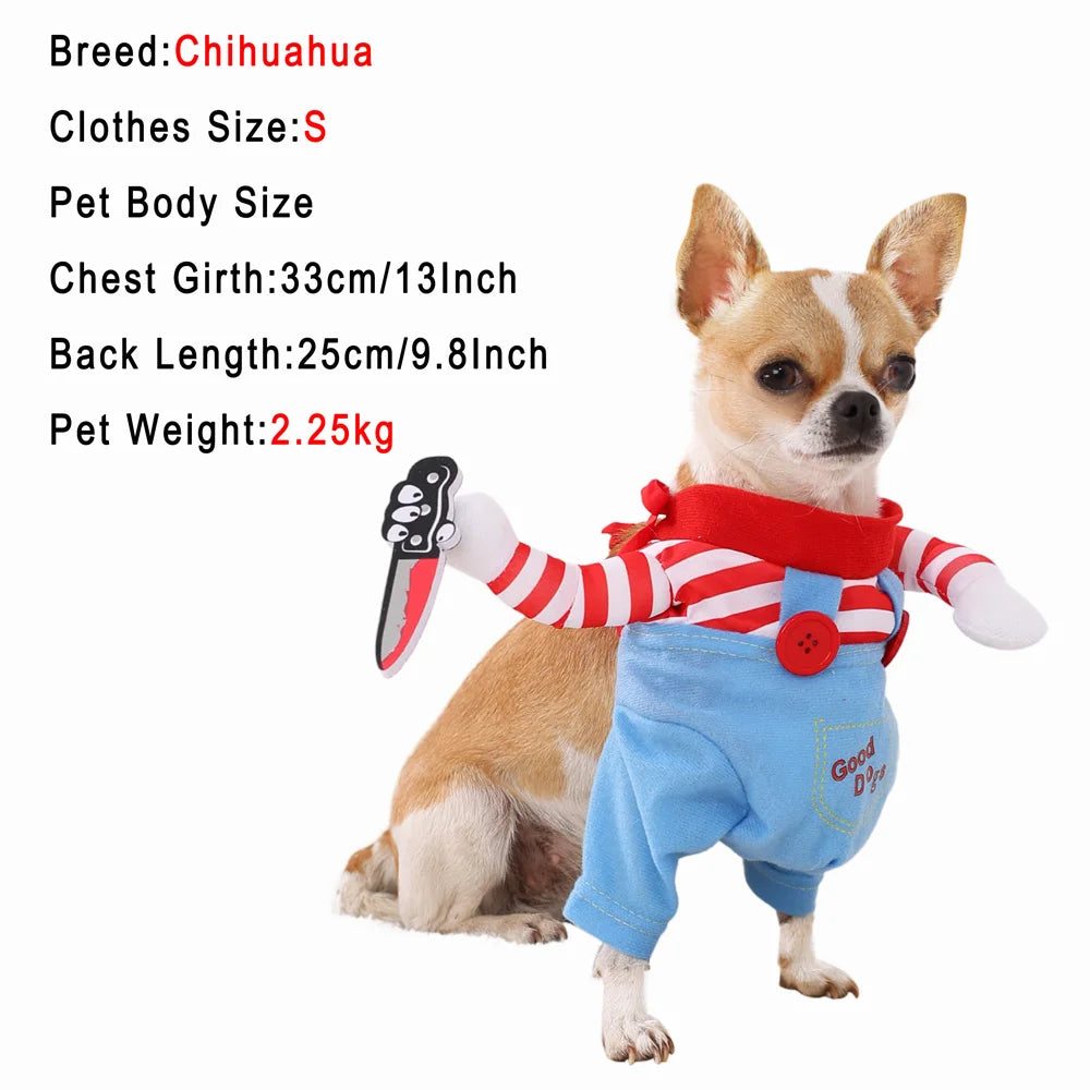 Halloween Funny Dog Clothes for Small Medium Dogs Cats Party Dressed Up Cosplay Costumes Bulldog French Chihuahua Pet Outfits