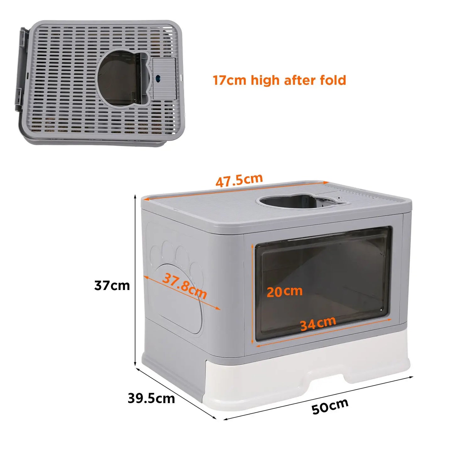 Large Cat Litter Box with Lid Splashproof Enclosed Potty Cat Toilet Scoop Easy to Clean for for Cats and Kittens