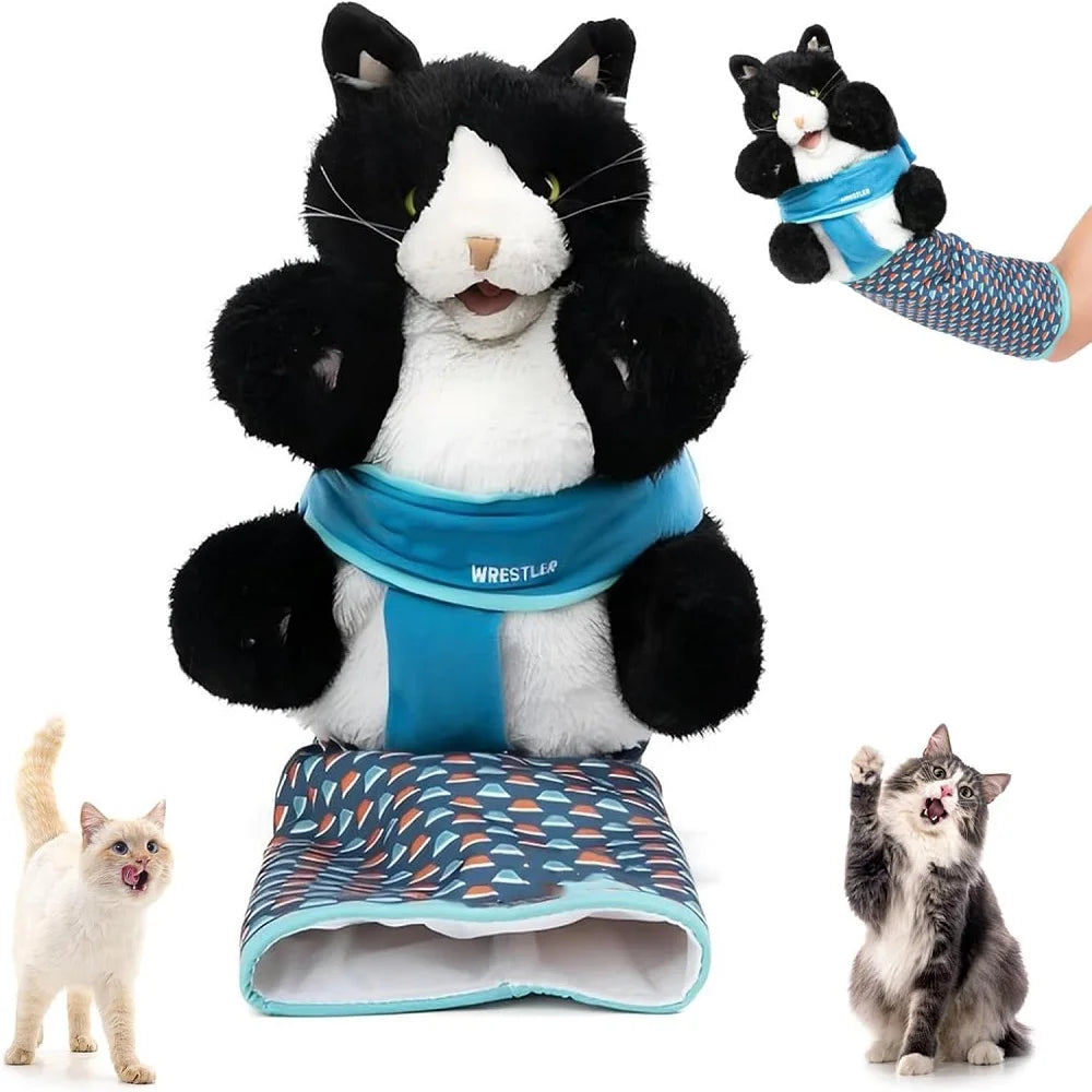 Cats Puppet Wrestler Cat Wrestling Toy Puppet Interactive Hand Puppet with Tough Padding for Safe Play Cat and Dog Toys