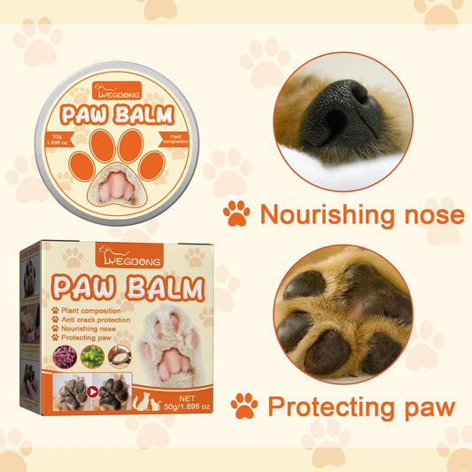 Yegbong 50g Pet Paw Moisturizing Balm for Cats Dogs Nourish Nose Protection Cracking Skin Soothe Repair Dryness Pet Paw Balm