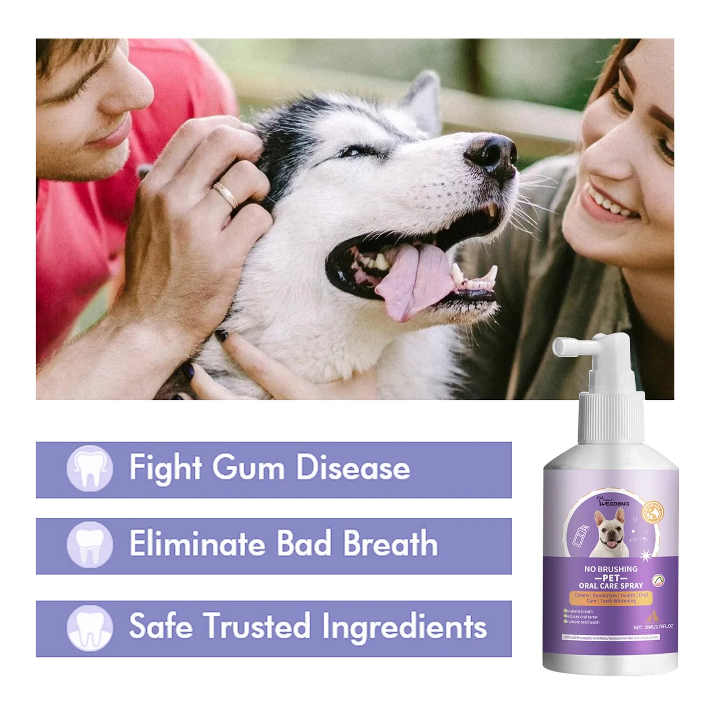Yegbong Pet Oral Cleaning Spray Dogs Cats Mouth Fresh Deodorant Remove Tartars Bad Breath Removal Health Care Pet Odor Cleaner