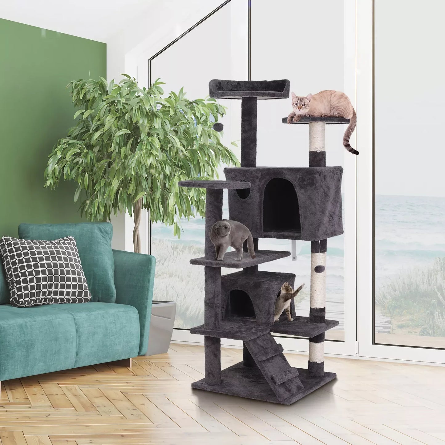 Cat Tree Condo Tower Cat Activity Center for Small Medium Cats Multiple Sizes