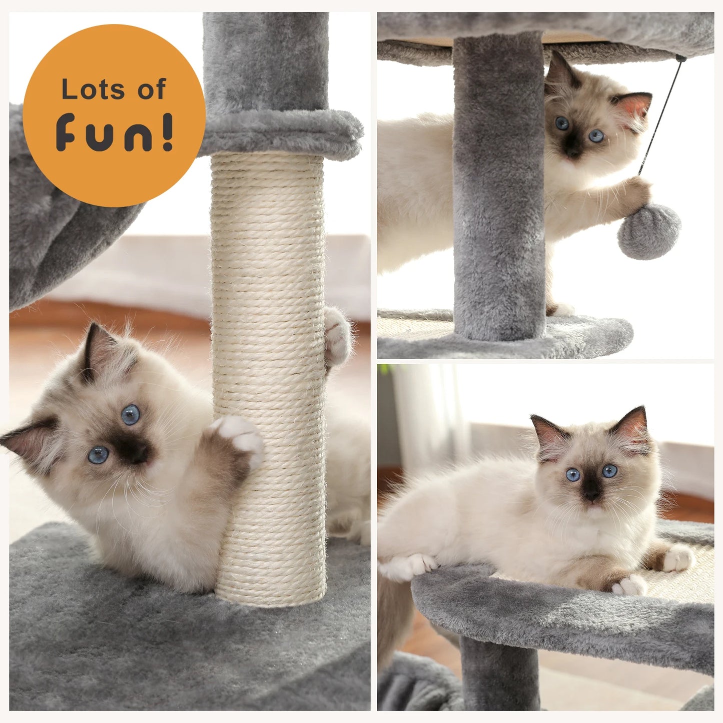 80cm Small Cat Tree Cozy Condo for Indoor Kitten Luxurious Top Perch Natural Sisal Scratching Posts for Climbing Scratcher Board