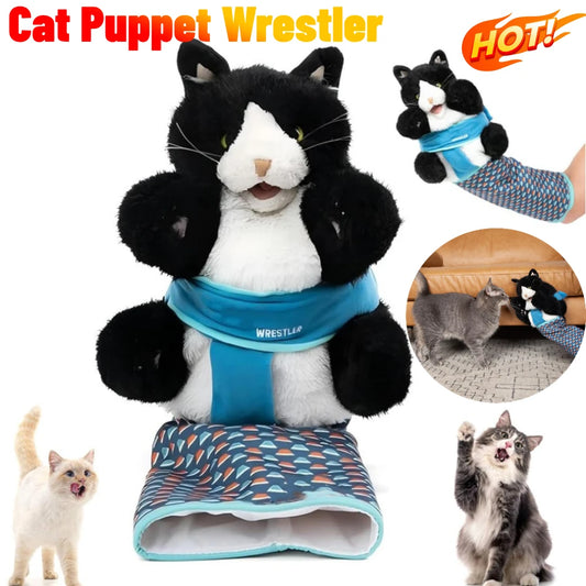 Cats Puppet Wrestler Cat Wrestling Toy Puppet Interactive Hand Puppet with Tough Padding for Safe Play Cat and Dog Toys