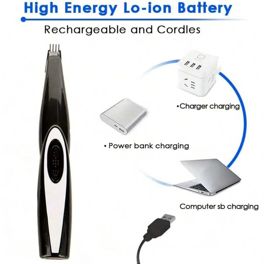 Dog Clippers Grooming Kit Hair Clipper-Low Noise Paw Trimmer- Rechargeable - Quiet Nail Grinder Shaver for Cats and Other Pets ﻿