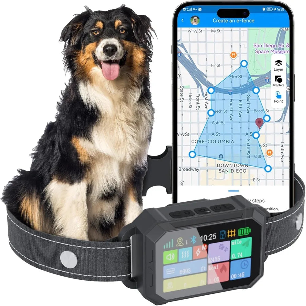 Customizable Invisible GPS Dog Collar Fence System, Waterproof LCD Collar & – Wireless Dog Fence, Wireless Pet Collar & App-Cont