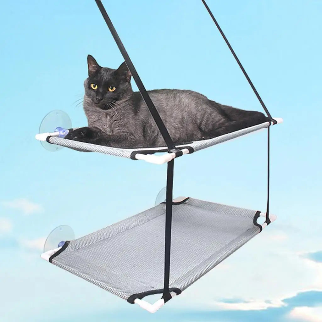 Cat Bed Window Mounted Cat Hammock Bed Pet Seat Super Suction Cup Hanging Lounger Soft Warm Bed for Cats Small Dogs Rabbits