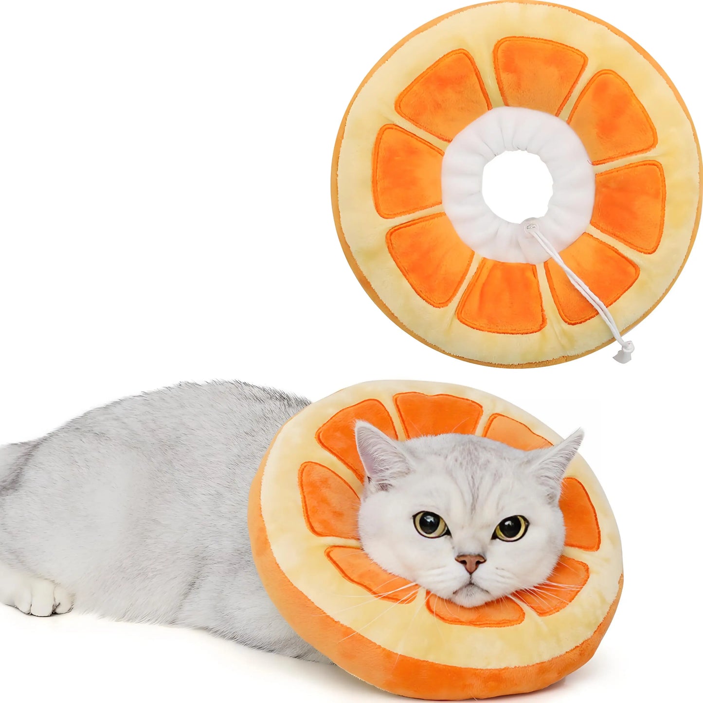 Adjustable Cat Cone Collar Soft, Cute Cat Donut Collar After Surgery, Kitten Recovery Cones to Stop Licking