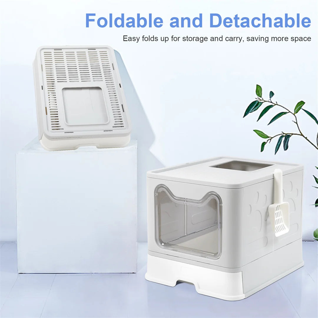 Modern Tidy Cat Litter Box Flexible Cat House Furniture Cat Potty with Portable Scoop Drawer