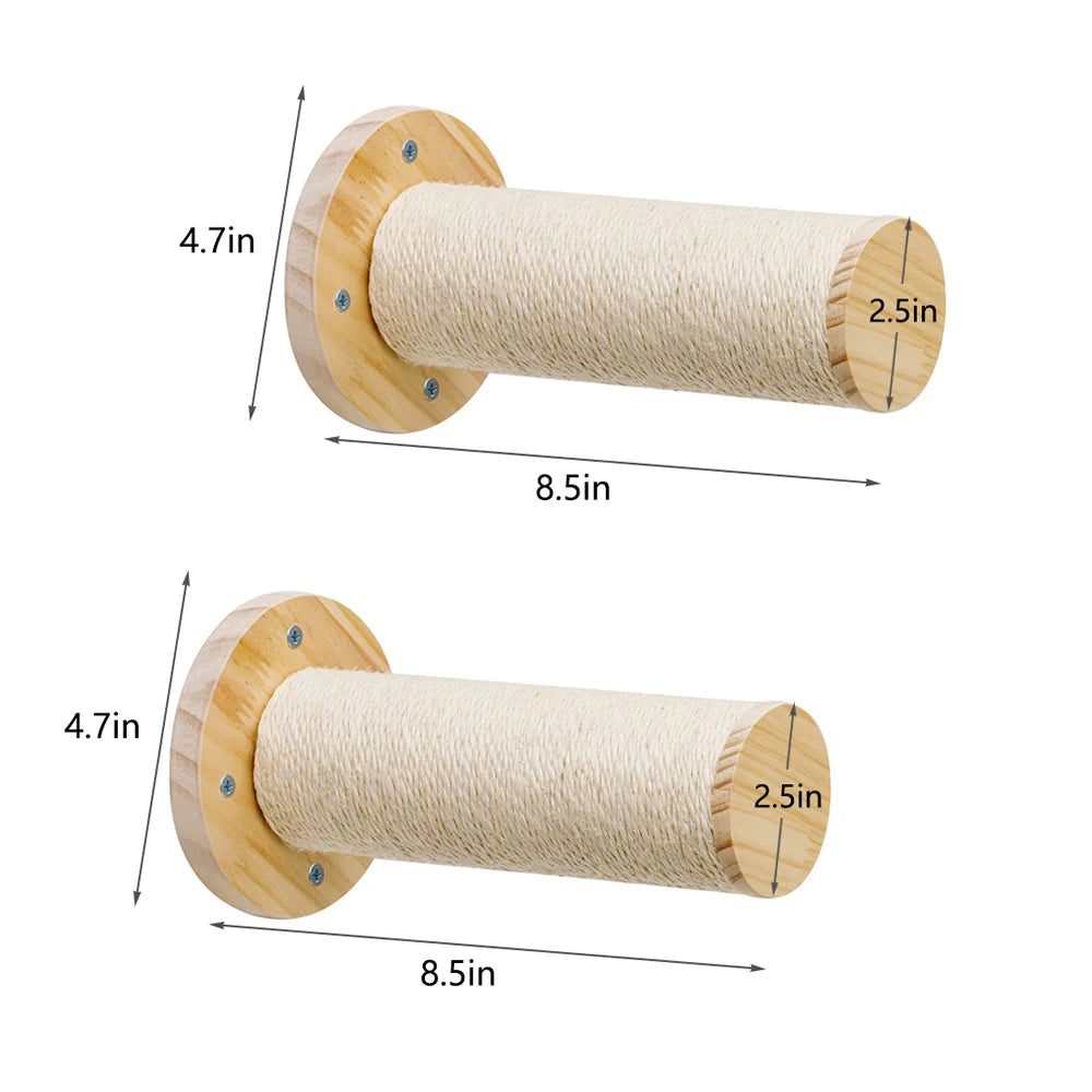 Cat Shelf Wall Hammock Climbing Shelves Moon Shaped And Perches Ladder Solid Wood Steps For Activity Indoor Cats Wall Furniture