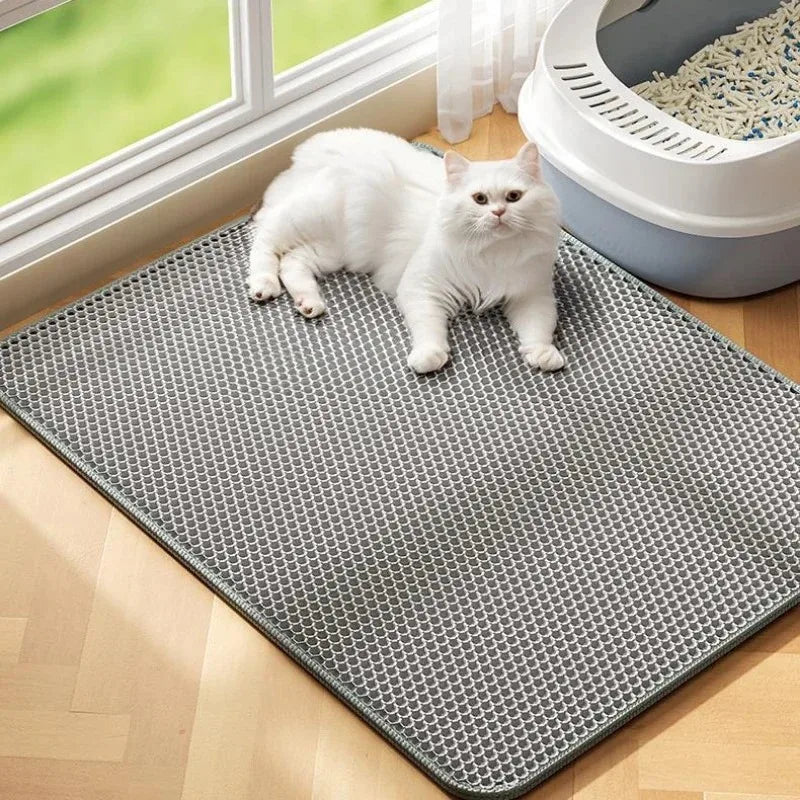 Double layer cat litter mat ，Wear-resistant, Waterproof, Non-Slip sand cat pads，Pet litter box，Washable cat beds，Pet accessoires