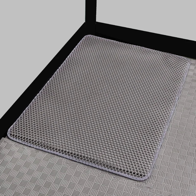 Gray Cat Litter Mat Wear-Resistant, Non-Slip, Sand-Proof And Waterproof For Cats Dogs, Can Be Cleaned Urine-Proof Trap