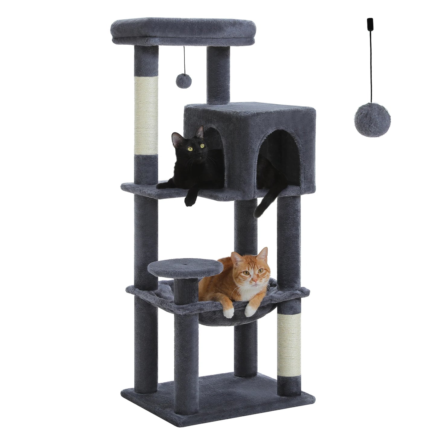 Cat Tree for Indoor Multi-Level Cat Tower with Scratching Posts Cozy Hammock Top Perch Large Cat Condo Cat Toys Cat Accessories