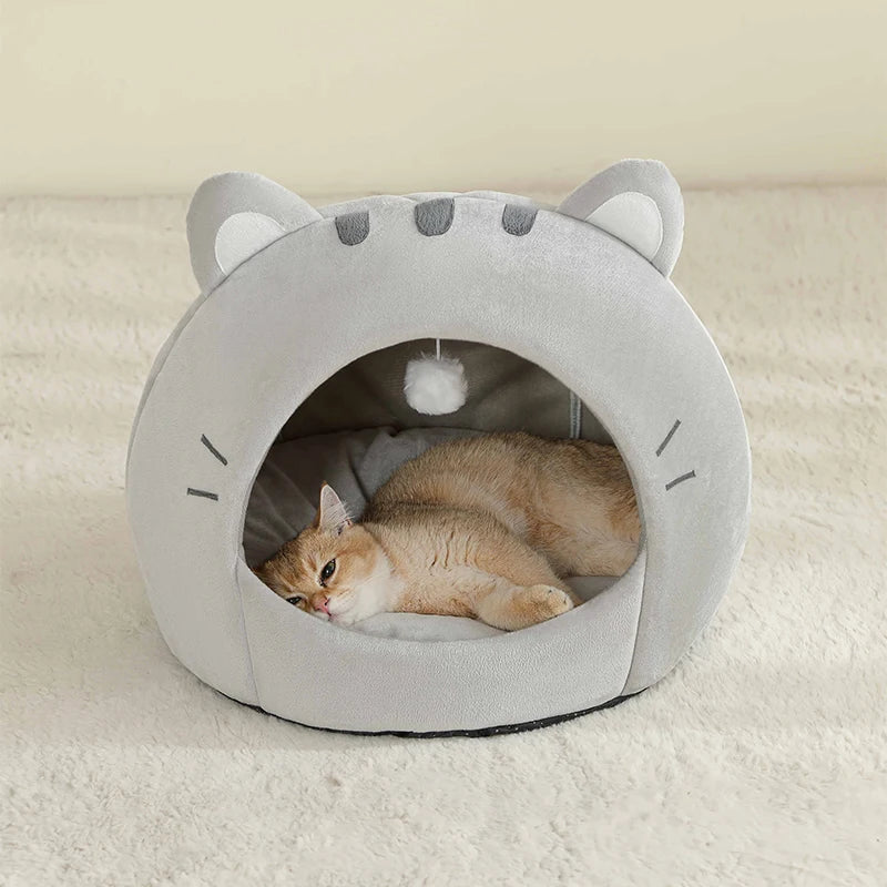 Super Cat Bed Warm Pet House Kitten Cave Cushion Cat House Warm Sleeping Dog Basket Tent Small Dog Mat Supplies Bed For Cats