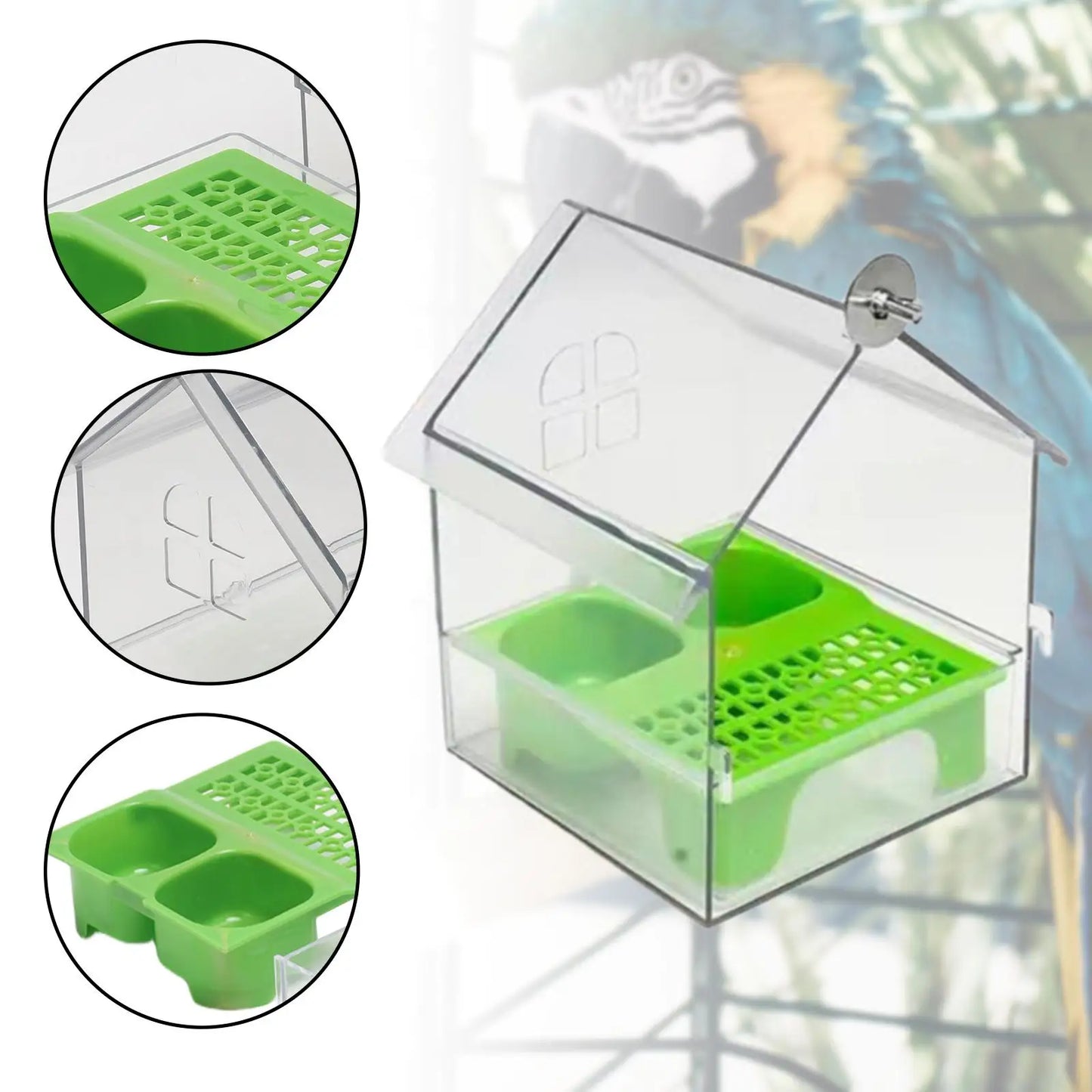 Bird Feeder Hanging Bird Bath Bird Bath Bowl House Bird Cage Accessories for Parakeets Small Bird Parrot Finches Lovebird