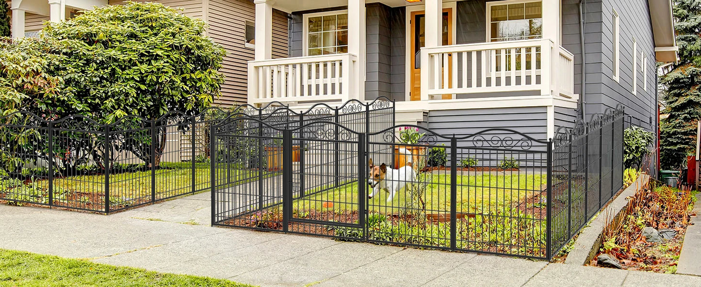 Heavy Duty Dog Playpen 8 Panels Pet Animal Dog Kennel Pen Fence Enclosure Cage Metal Camping Pet Puppy Run Fences Grid with Door