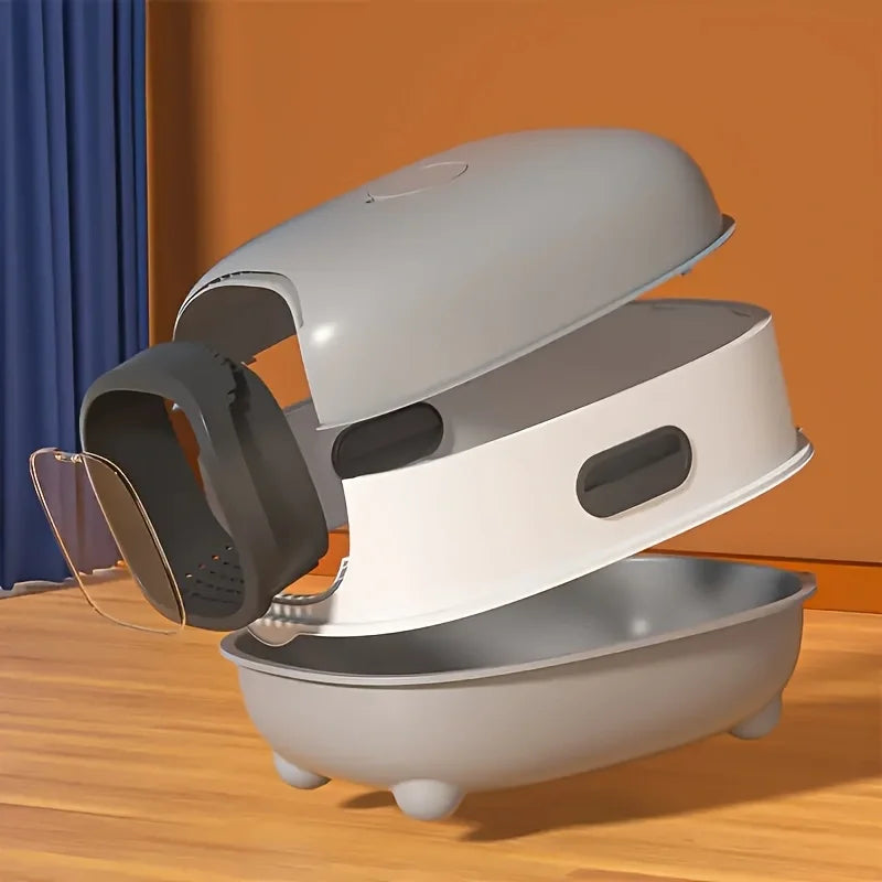 1pc 40lbs/18kg Cat Litter Box - Spacious, Foldable, Top-Entry Design, Anti-Splash &Odor-Control, ldeal for Multi-Cat Homes