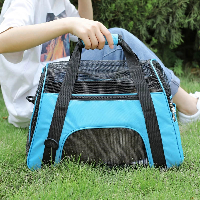 Cat Dog Carrier Soft-Sided Pet Travel Carrier Breathable Mesh Small Dog Cat Outdoor Tent Carrier Outgoing Pets Handbag