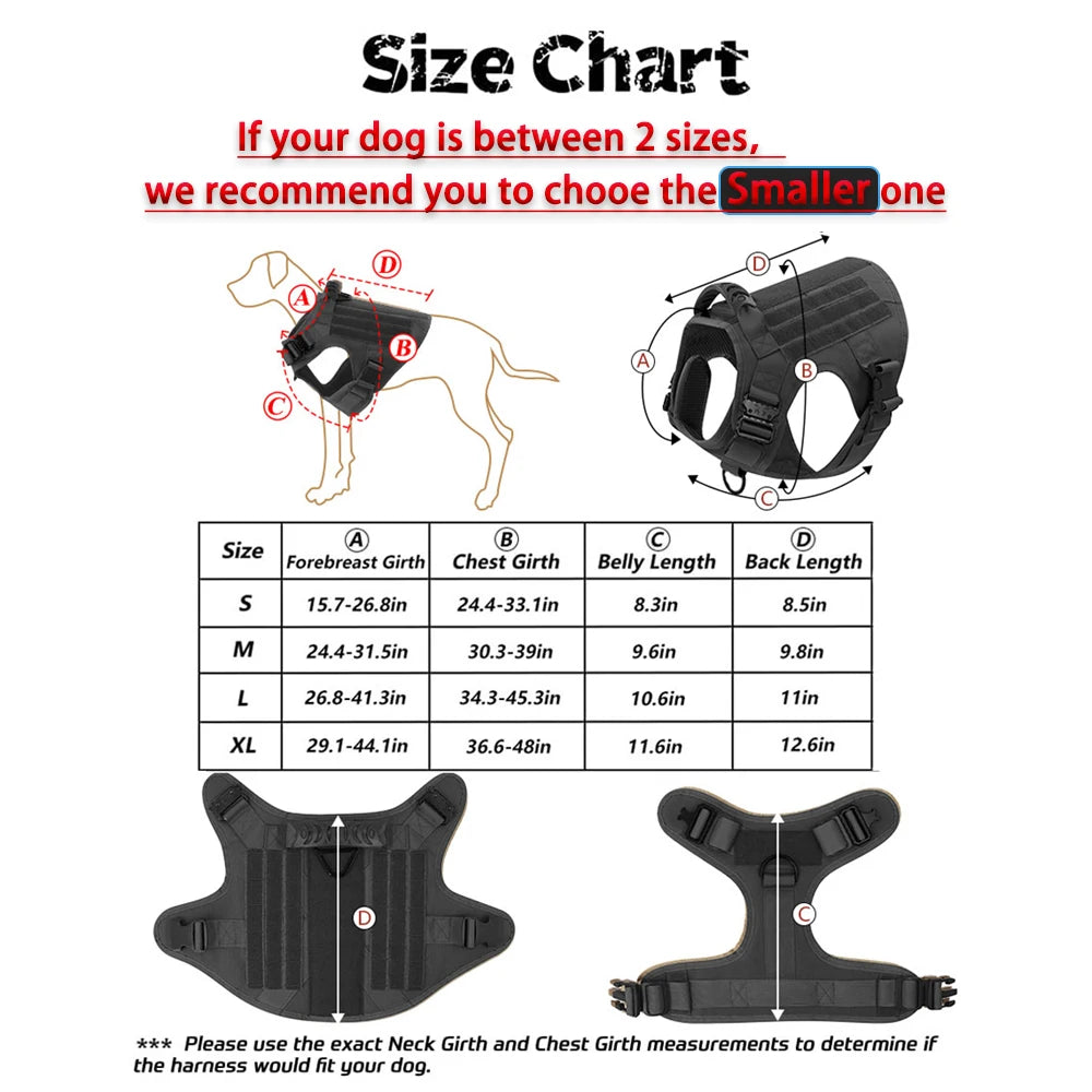 5Pcs Large Dog Harnesses Pet German Shepherd Malinois Training Walking Vests Dog Harness For Medium Large Dogs Accessories