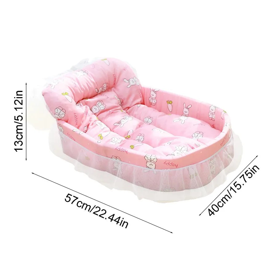 Pink Dog Bed for Small and Medium Dogs and Cats Princess Cat Couch with Washable Soft Fabric Cozy Snuggle Nest Design Ideal for