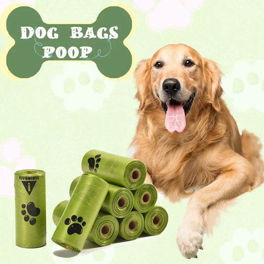 Biodegradable Pet Waste Bags  - Extra Thick Poop Bags for Dogs & Cats, Portable Roll with Dispenser, Eco-Friendly & Lea