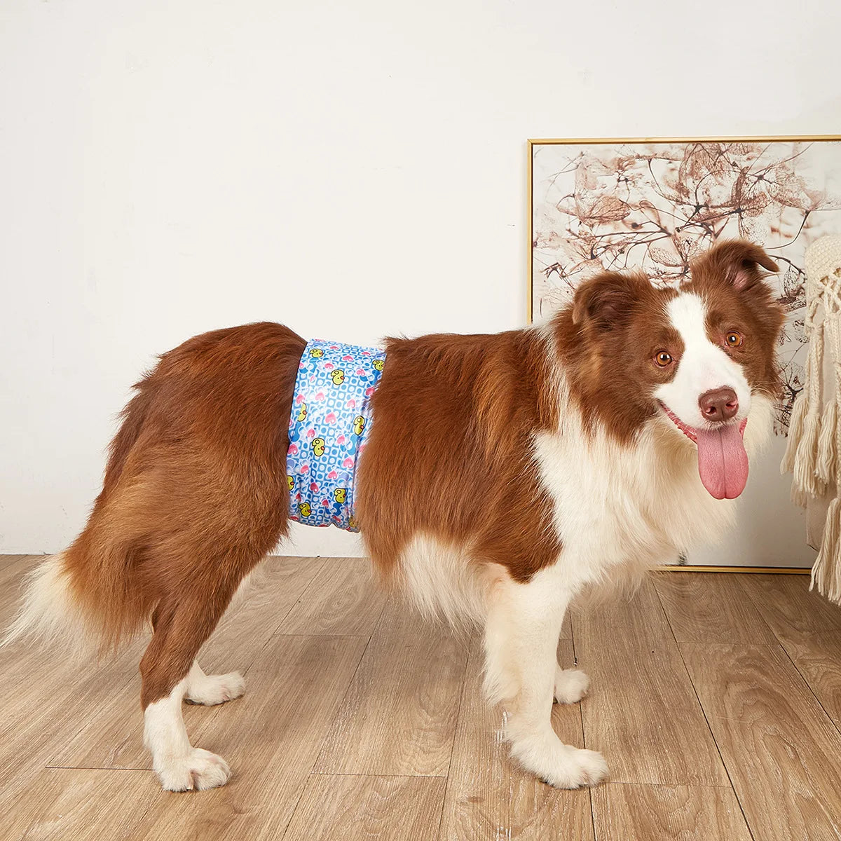 Cartoon Reusable Animals Pet Dog Male Dog Physiological Pant Adjustable Sanitary Underwear Belly Wrap Band Cotton Diaper Puppy