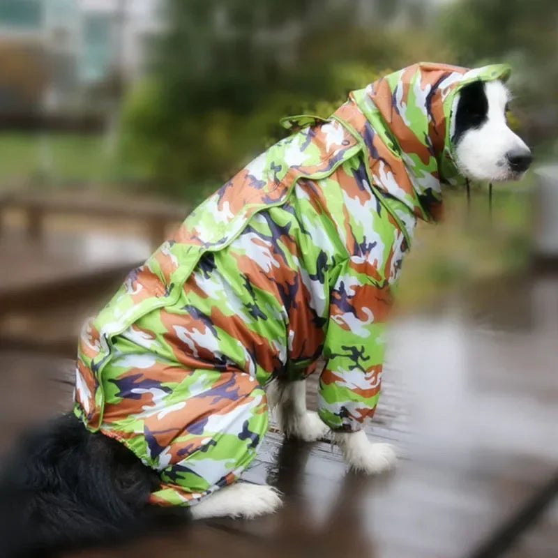 Waterproof Dog Raincoat Hoodie Jacket Rain Poncho Pet Rainwear Clothes Outdoor Golden Large Dogs Raincoat Pet Dog Clothing Coat