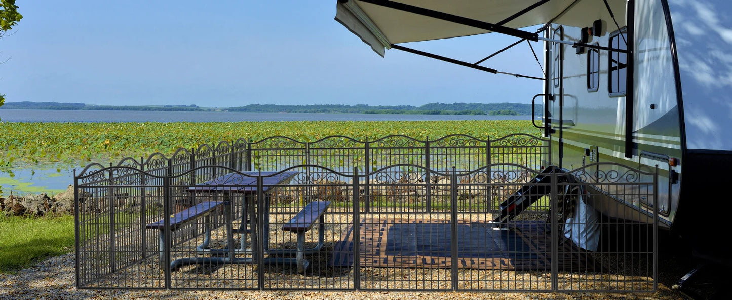 Heavy Duty Dog Playpen 8 Panels Pet Animal Dog Kennel Pen Fence Enclosure Cage Metal Camping Pet Puppy Run Fences Grid with Door