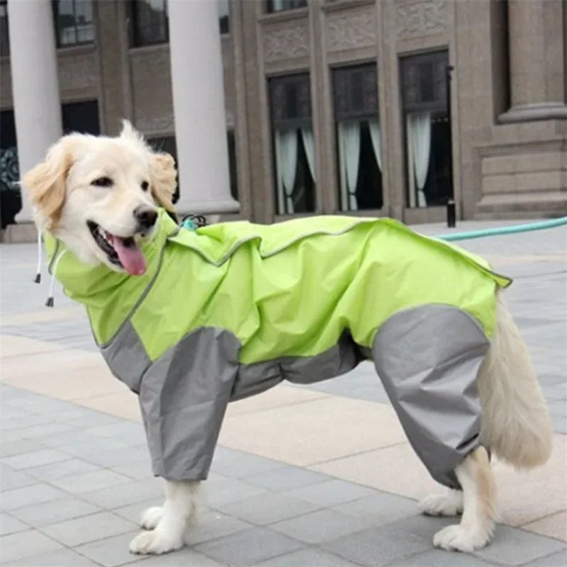 Waterproof Dog Raincoat Hoodie Jacket Rain Poncho Pet Rainwear Clothes Outdoor Golden Large Dogs Raincoat Pet Dog Clothing Coat