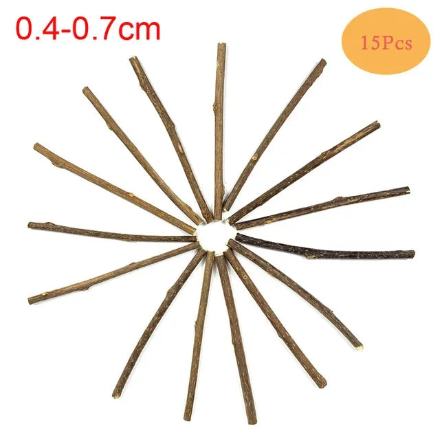 15pcs Natural Matatabi Cat Catnip Toy Kitten Molar Chew Stick Pet Cleaning Teeth Cat Treat Toy Actinidia Silvervine Pet Products