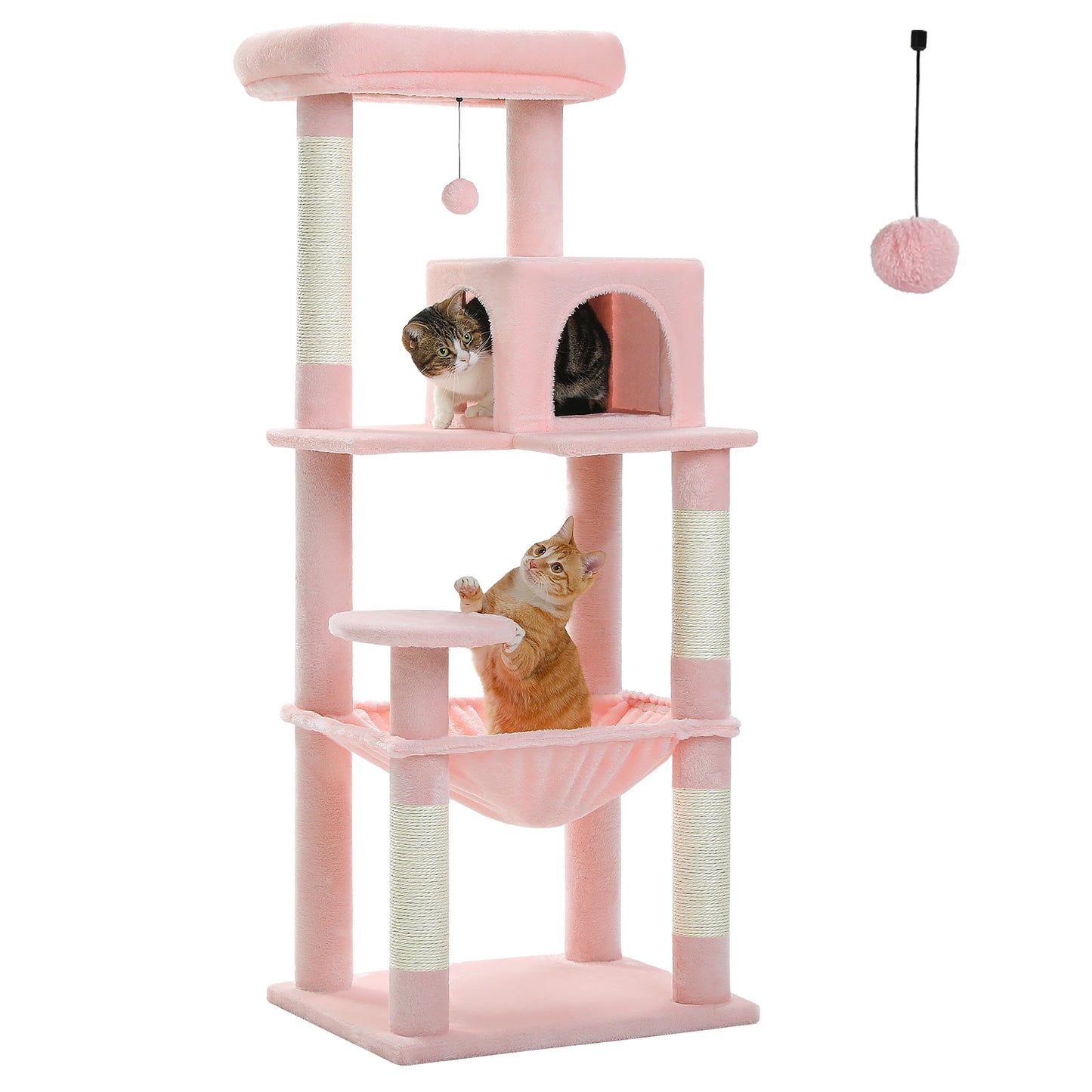 Multi-Level Cat Tree for Indoor, Large Cat Tower with Sisal Scratching Post, Large Condo, Cat Scratcher, Cat Toys, 6 Colors