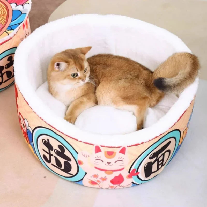 New Pet Dog Cat House Kennel Super Large Instant Noodle Warm Dog Cat Nest Beds Cushion Cup Cozy Nest