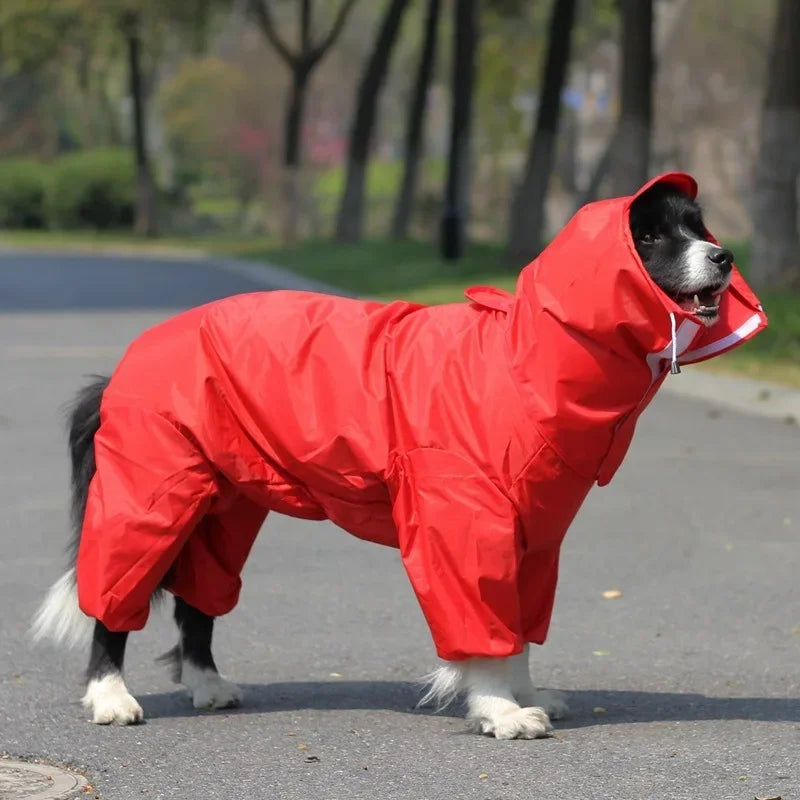 Waterproof Dog Raincoat Hoodie Jacket Rain Poncho Pet Rainwear Clothes Outdoor Golden Large Dogs Raincoat Pet Dog Clothing Coat