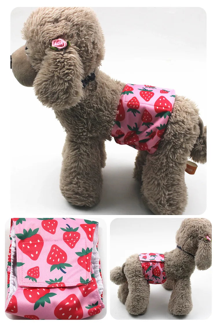 Cartoon Reusable Animals Pet Dog Male Dog Physiological Pant Adjustable Sanitary Underwear Belly Wrap Band Cotton Diaper Puppy