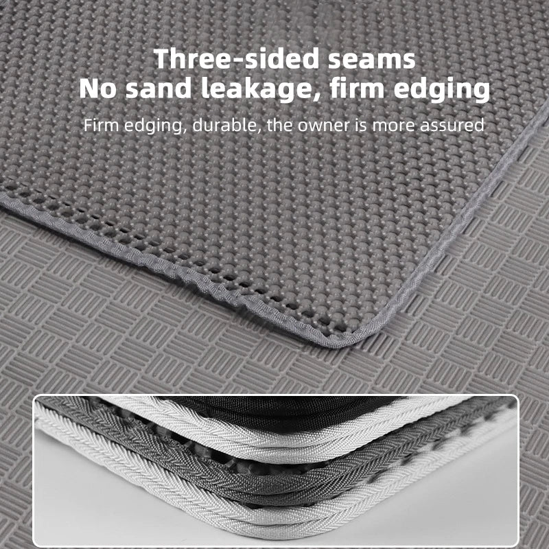 Gray Cat Litter Mat Wear-Resistant, Non-Slip, Sand-Proof And Waterproof For Cats Dogs, Can Be Cleaned Urine-Proof Trap
