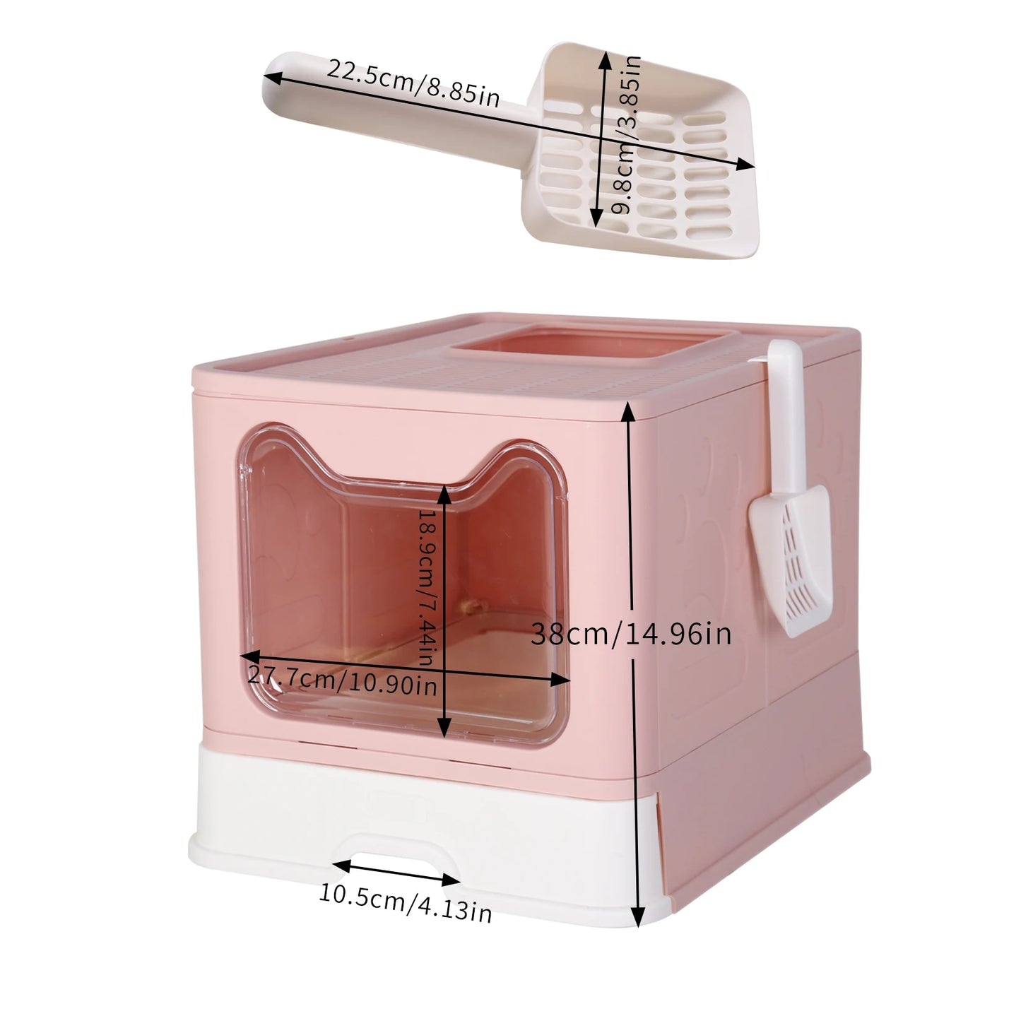 Modern Tidy Cat Litter Box Flexible Cat House Furniture Cat Potty with Portable Scoop Drawer