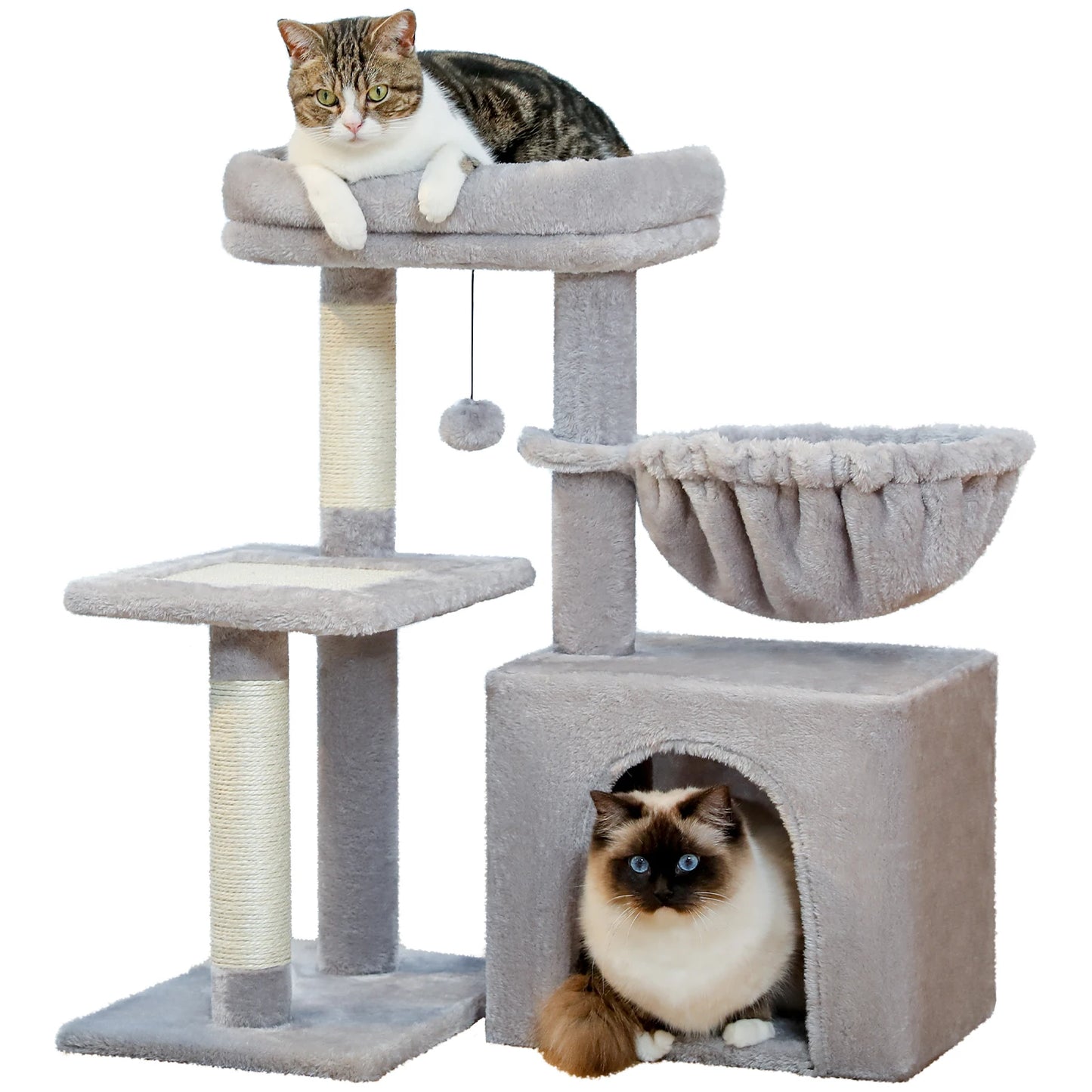 Small Cat Tree Cat Tower with Natural Sisal Scratching Post,Spacious Top Perch,Privite Cat Condo Perfect for Indoor Cats,Cat Toy