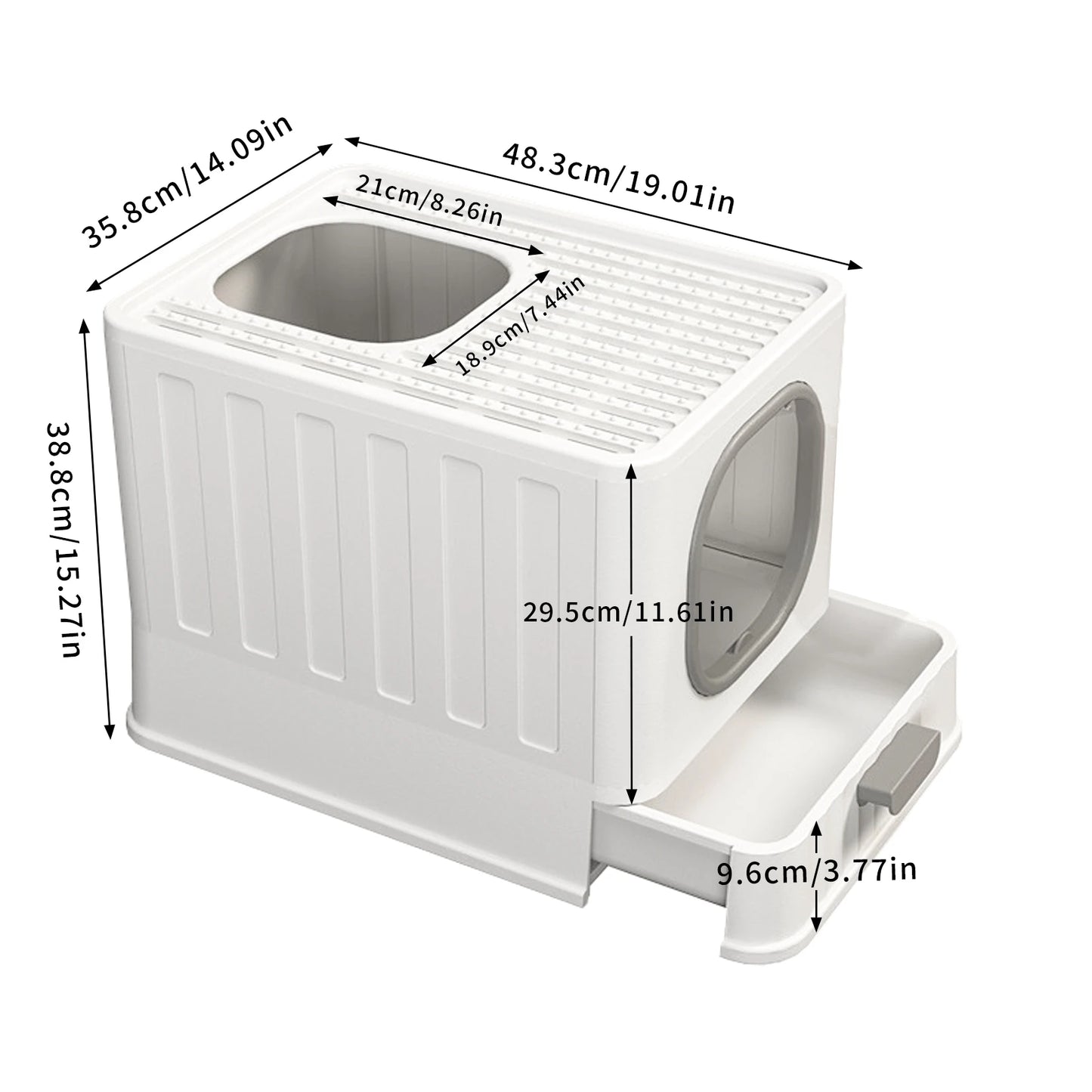 Large Cat Litter Box with Lid Splashproof Enclosed Potty Cat Toilet Scoop Easy to Clean for for Cats and Kittens