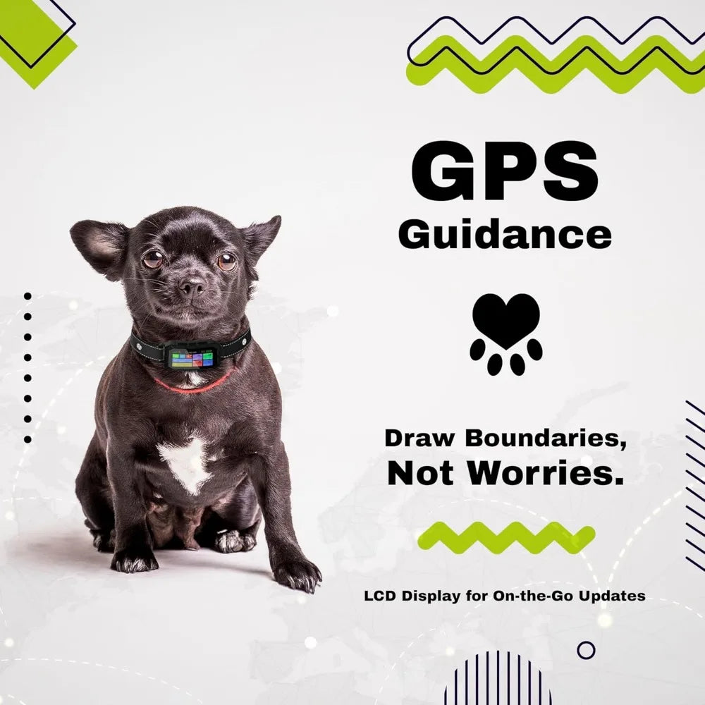 Customizable Invisible GPS Dog Collar Fence System, Waterproof LCD Collar & – Wireless Dog Fence, Wireless Pet Collar & App-Cont