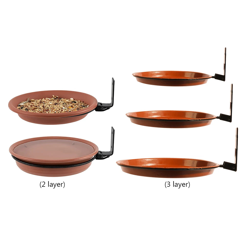 Bird Bath Spa Tray Weatherproof Bird Feeder Water Container Attracts Wild Birds Pet Supplies for Balcony Railing Garden