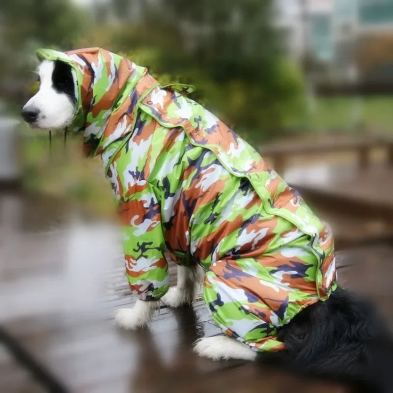 Waterproof Dog Raincoat Hoodie Jacket Rain Poncho Pet Rainwear Clothes Outdoor Golden Large Dogs Raincoat Pet Dog Clothing Coat
