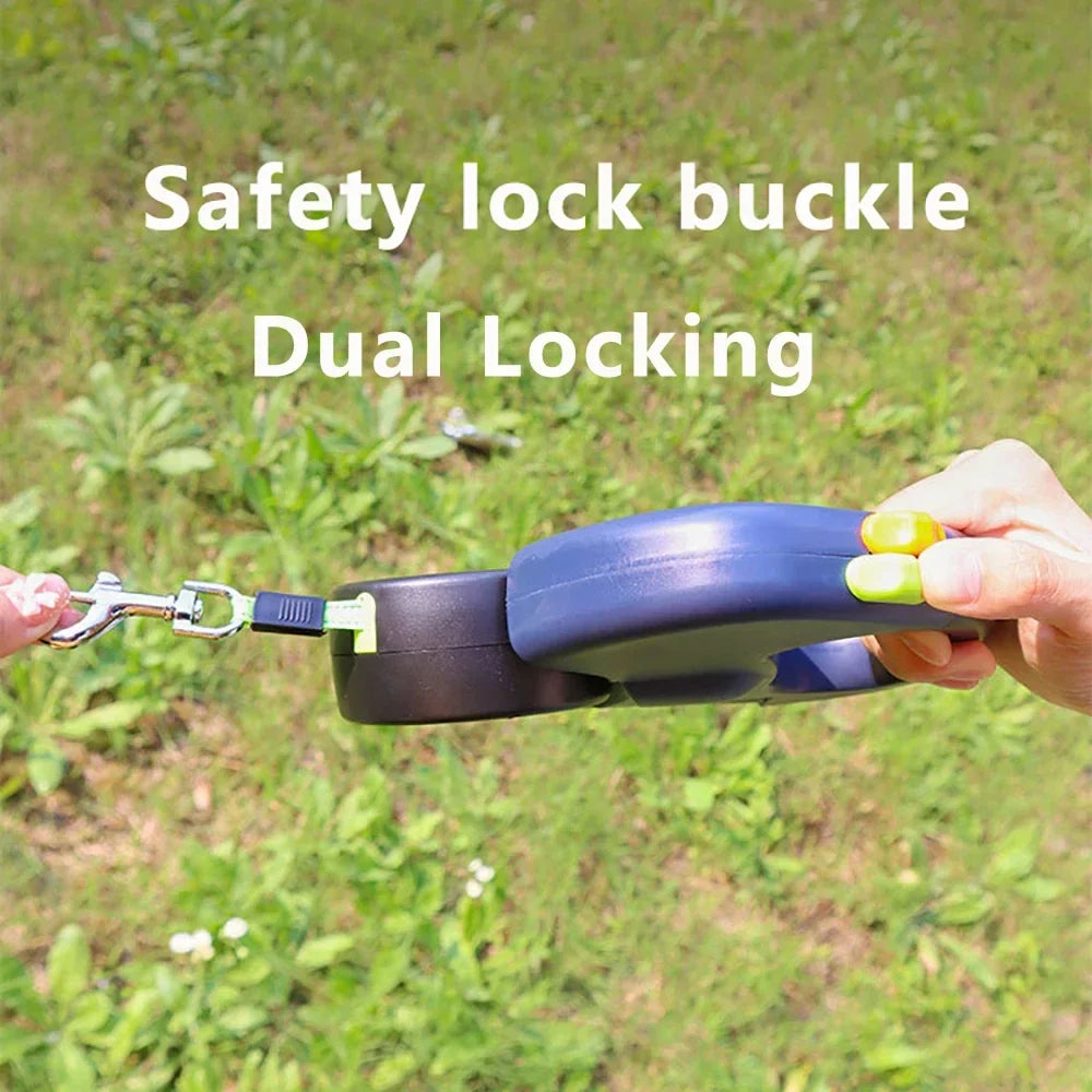 Retractable Dual Doggie Leash with LED Light, 360 Swivel No Tangle for Each Dog Independent Braking with 3M Reflective Leads Dog