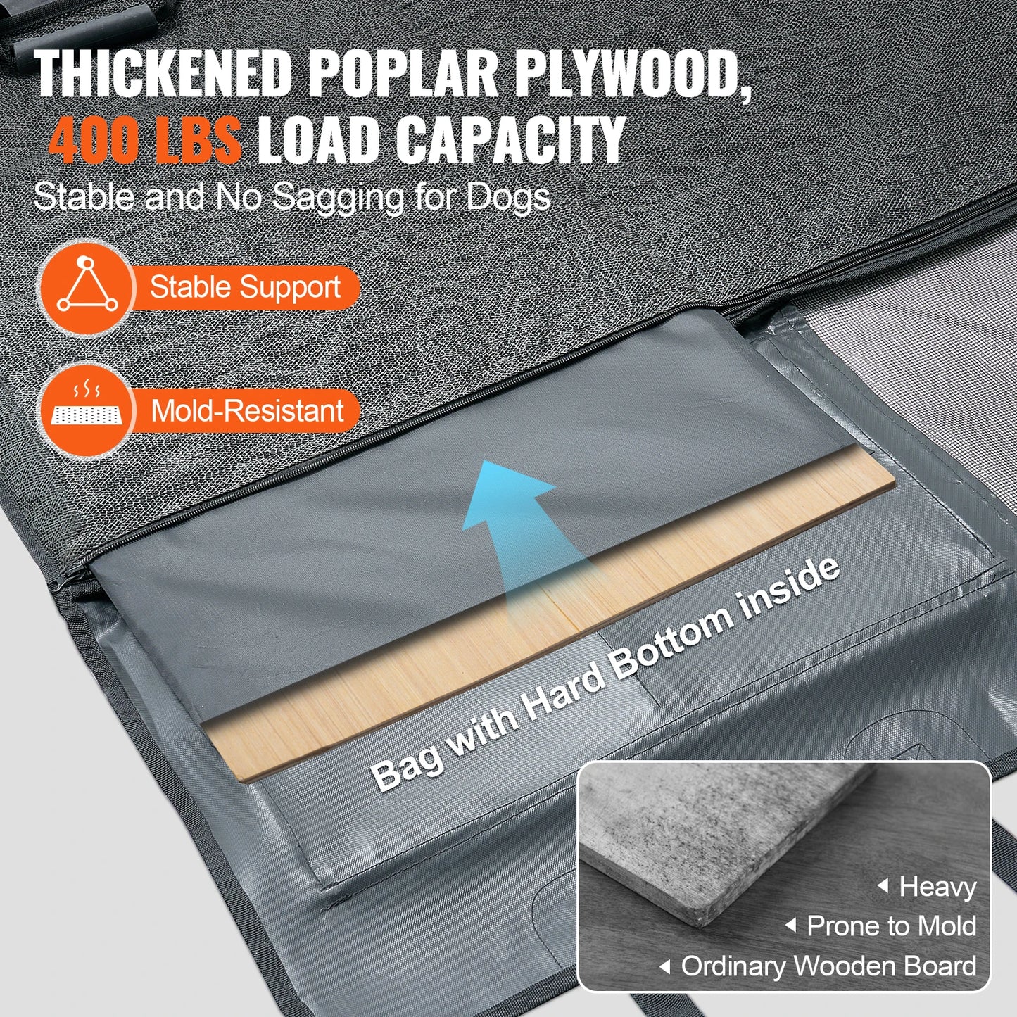 SucceBuy Back Seat Extender for Dogs Dog Hammock for Car Back seat Waterproof Hard Bottom Dog Car Seat Cover for Back Seat