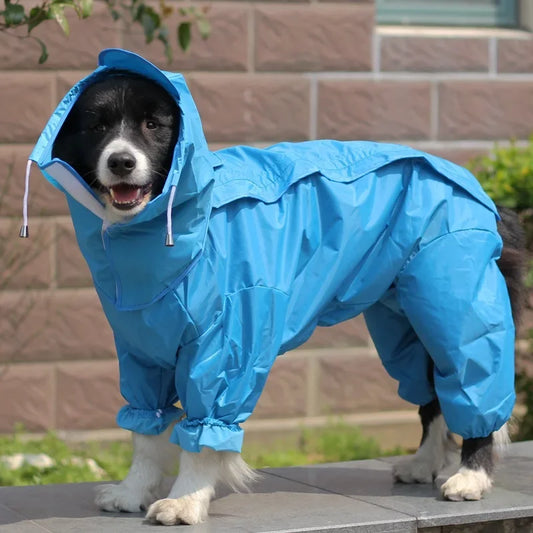 Waterproof Dog Raincoat Hoodie Jacket Rain Poncho Pet Rainwear Clothes Outdoor Golden Large Dogs Raincoat Pet Dog Clothing Coat