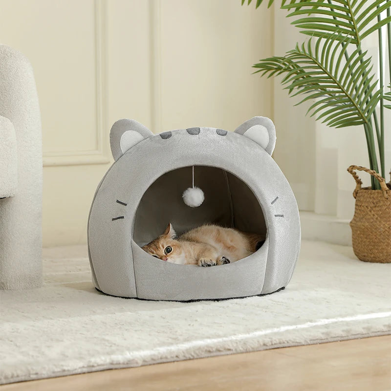 Super Cat Bed Warm Pet House Kitten Cave Cushion Cat House Warm Sleeping Dog Basket Tent Small Dog Mat Supplies Bed For Cats