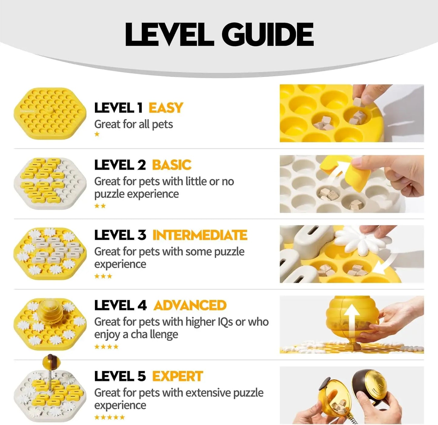 MEWOOFUN Dog Puzzle Toys Slow Feeder Toy Interactive Puzzle Game Dog Toys for dogs Cat Puzzle Toys Level 3