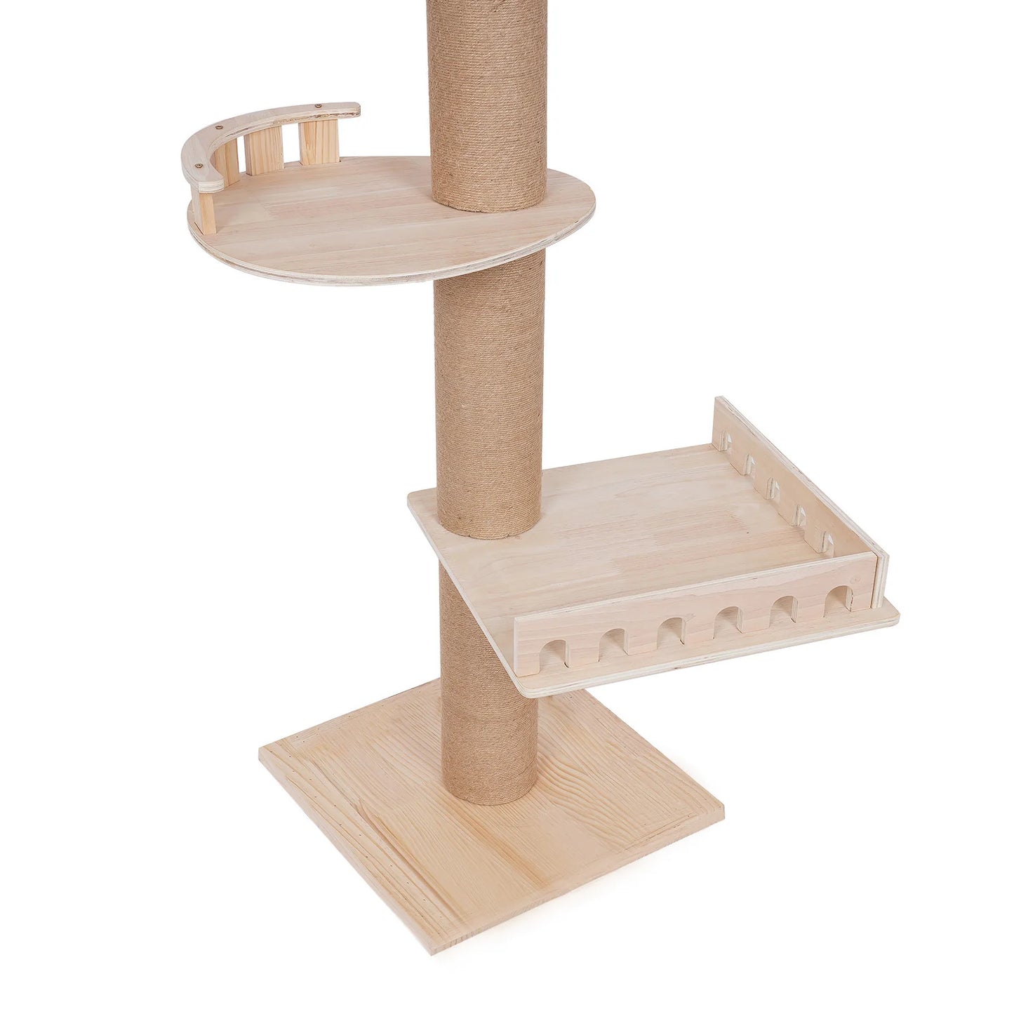Durable 5-Tier Cat Tree with Scratching Posts, Wooden Cages, and Climbing Platforms for Cats, Easy Installation, Safe and