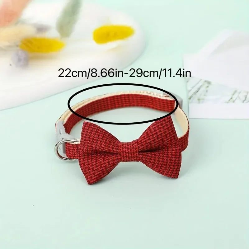 Cute Cat Collar with Bow Tie Adjustable Design Pet Dogs Cats Puppy Necklace Pet Supplies