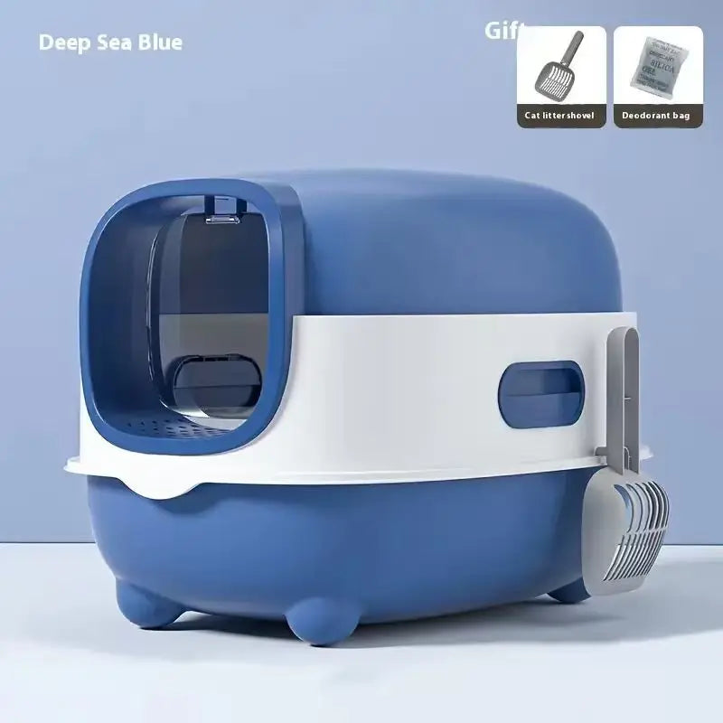 Enclosed Cat Litter Box Furniture - Extra Large Covered Design With Odor Control, High Privacy & Easy Clean