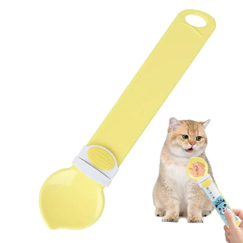 Pets Wet Treat Dispenser Cat Feeding Supplies 2 In 1 Cat Treat Spoon Squeeze Cat Strip Feeder For Cats Kitten Pets Dogs